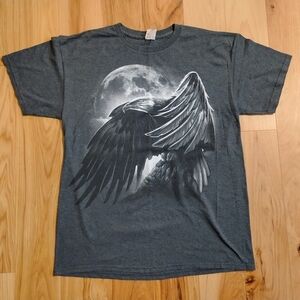 Radical eagle in front of a full moon graphic animal t-shirt